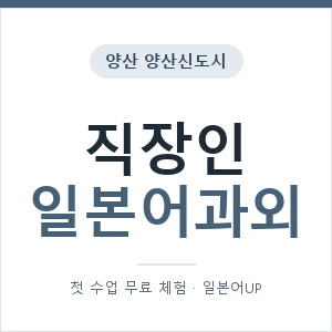 양산 양산신도시 직장인일본어과외 안내 이미지 — 일본어UP 1:1 맞춤 수업, 첫 수업 무료 체험