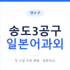 송도3공구 일본어과외 안내 이미지 — 일본어UP 1:1 맞춤 수업