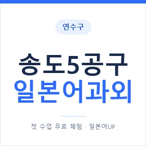 송도5공구 일본어과외 안내 이미지 — 일본어UP 1:1 맞춤 수업