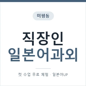 미평동 직장인일본어과외 안내 이미지 — 일본어UP 1:1 맞춤 수업, 첫 수업 무료 체험